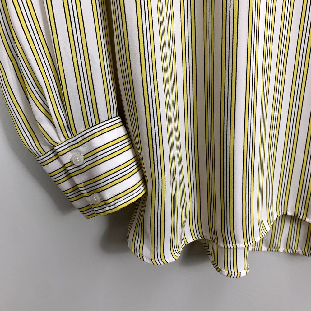 Talbots Yellow Simple Stripe Soft Shirt Popover Tunic Top Blouse S - Picture 5 of 9